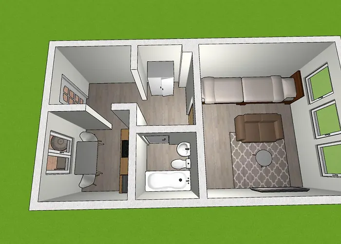 Apartament Emas 1 Mit 2 Einzelbetten, Kueche, Wlan, Tv